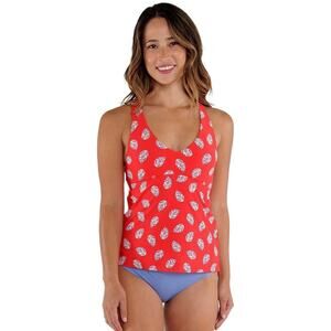 CARVE DESIGNS Red La Jolla Georgia Tankini V Neck Racerback Swimsuit Top Size XS